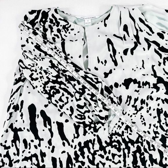 Diane Von Furstenberg Astor Split Sleeve Stretch Silk Blouse - Picture 7 of 9